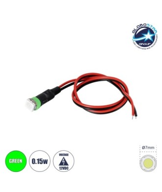 GloboStar® SMD-LED 81486 Υψηλής Ισχύος SMD LED 0.15W DC 12V - Φ0.7 x Υ2.3cm - Πράσινο - Dimmable - 2 Χρόνια Εγγύηση